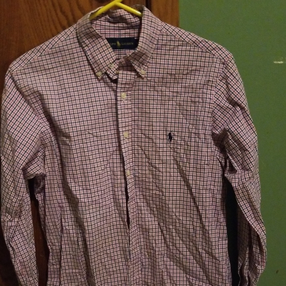 Polo by Ralph Lauren Purple and White Casual Button Down Shirt